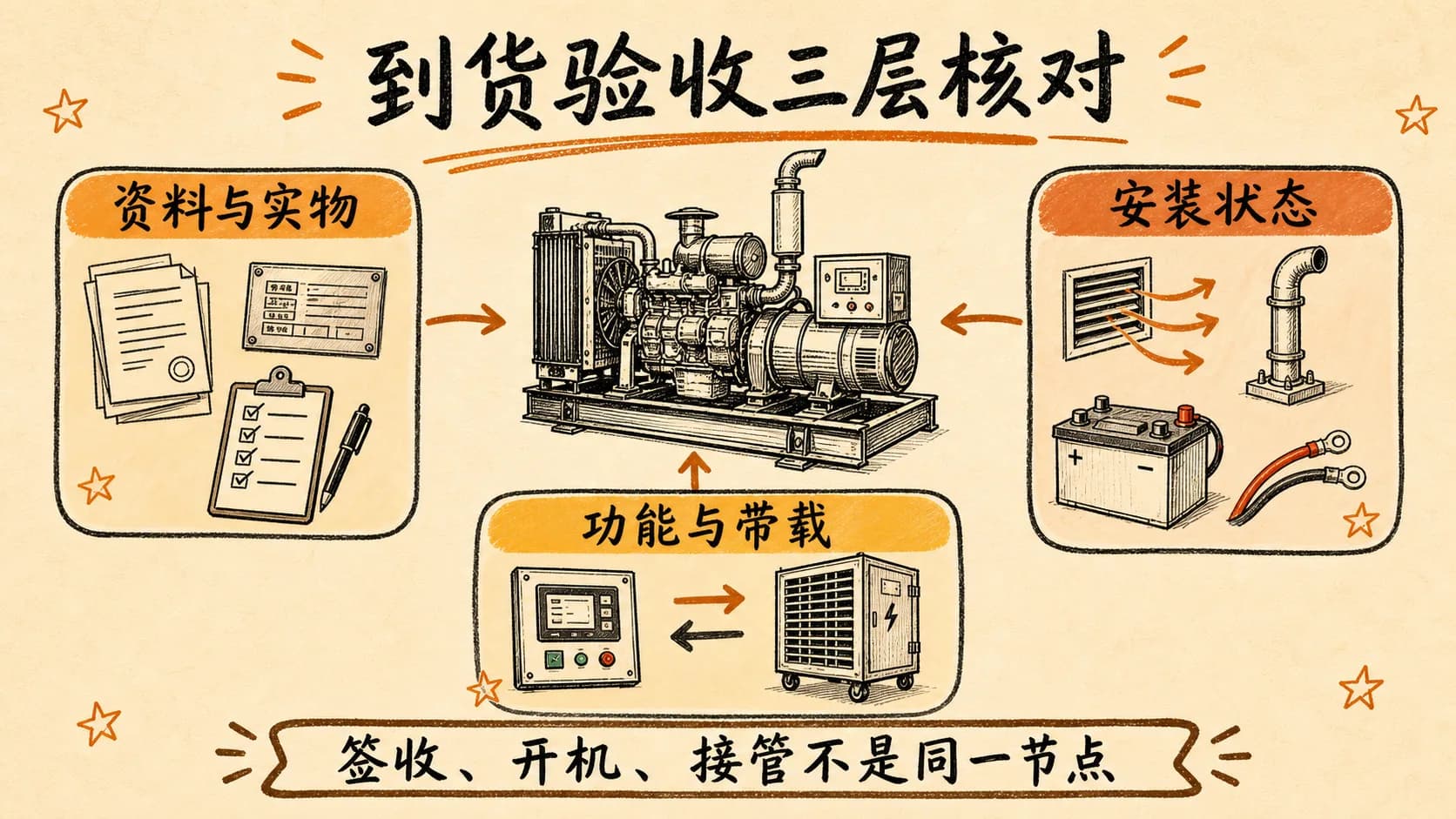 柴油发电机组到货后怎样验收，三层核对让质量记录可追溯