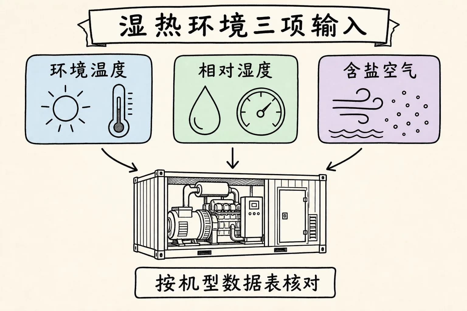 湿热沿海安装前，现场按什么顺序核对