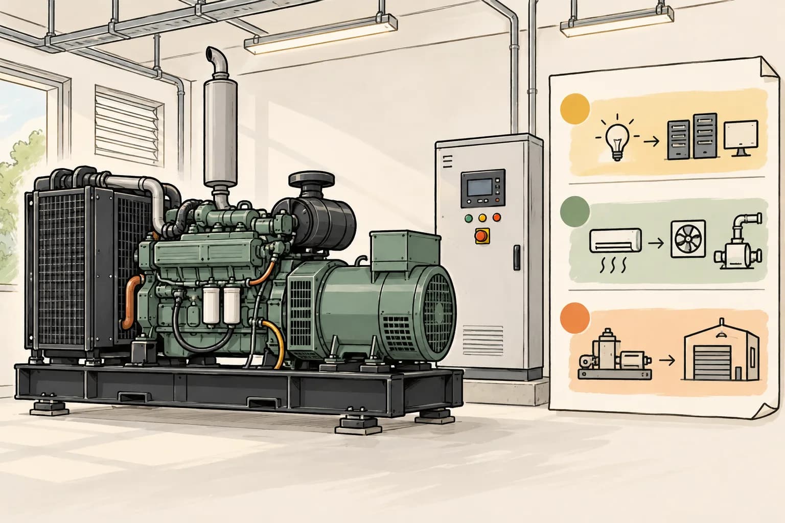 300 kW 柴油发电机组选型：从关键负载清单到分级恢复