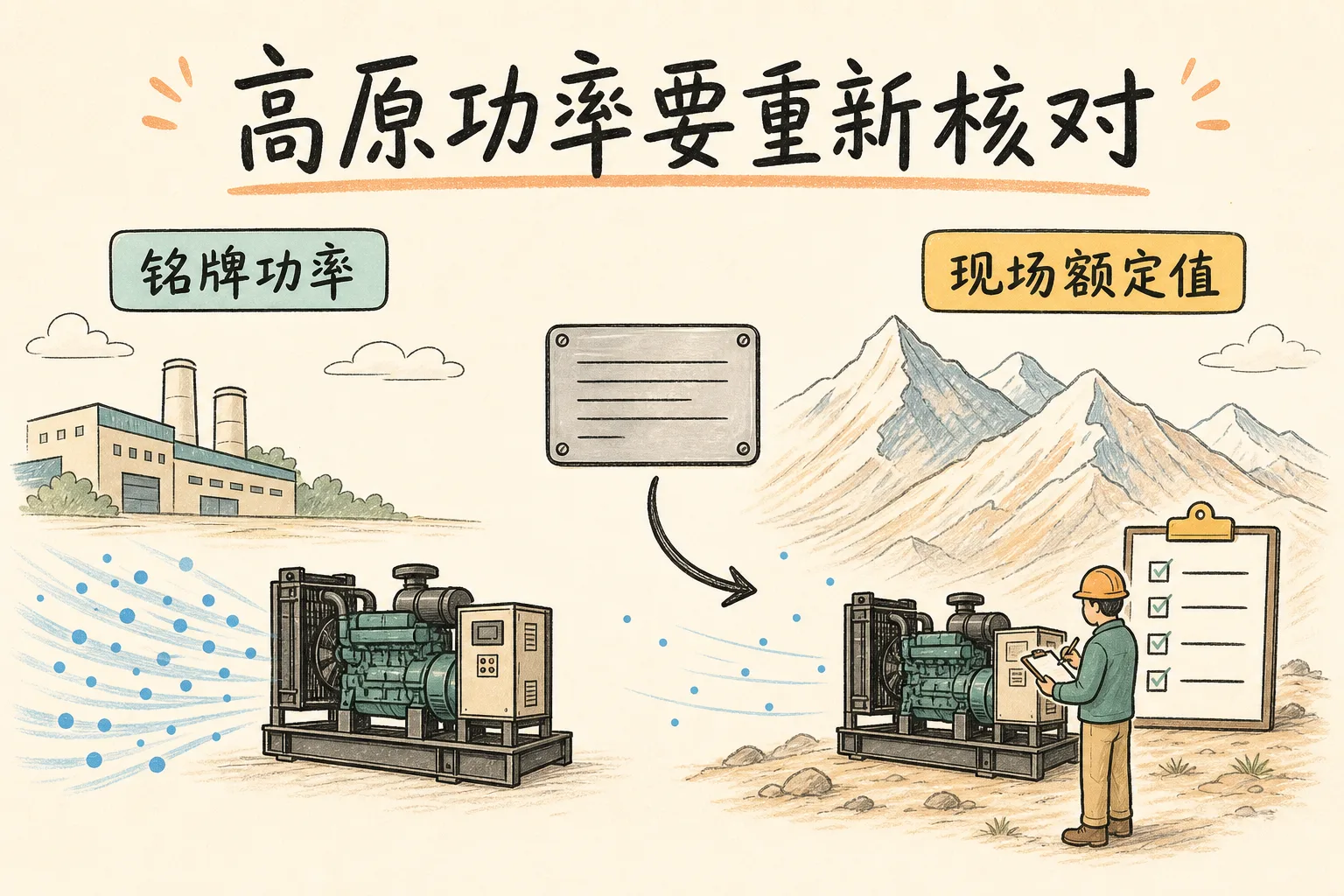 高海拔柴油发电机组功率为什么需要重新核对